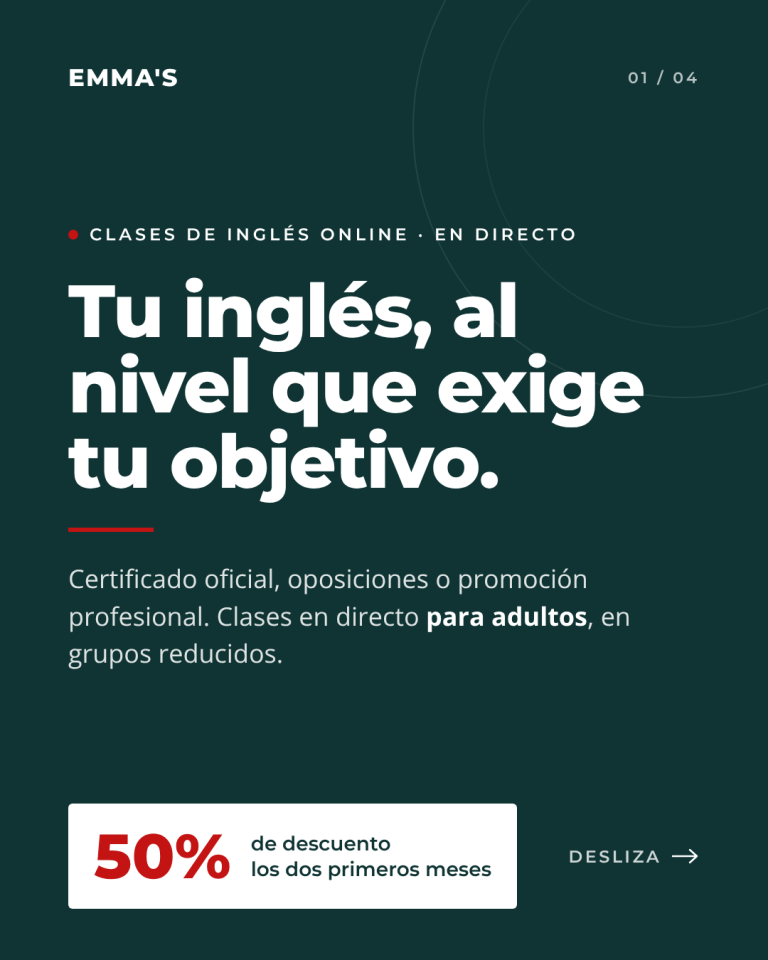 Clases de inglés online para adultos en directo con 50% de descuento
