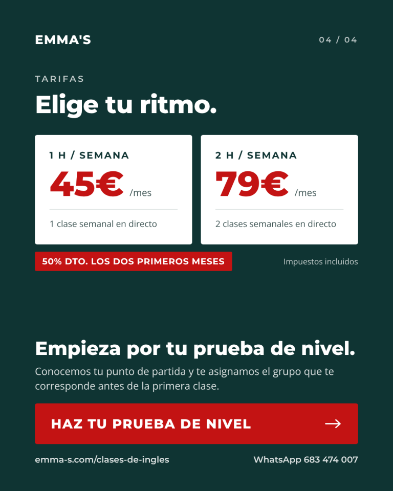 Precios de las clases de inglés online y prueba de nivel
